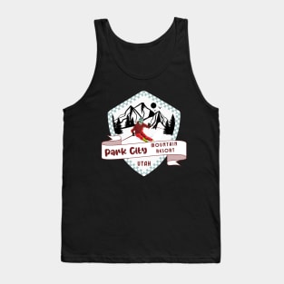 Park City Mountain Resort Utah USA. Light blue border. Gift Ideas For The Ski Enthusiast. Tank Top